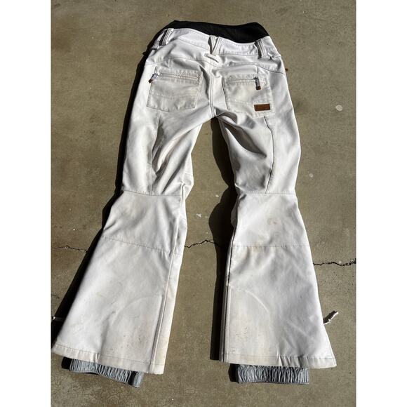 Y2K Roxy XS thrashed stained white ski pants insulated dry flight Winter flared - Picture 6 of 6